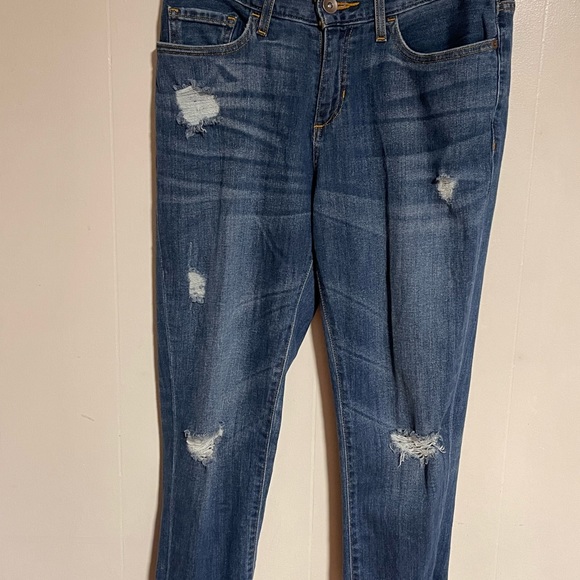 Stylus Crop Distressed Boyfriend Jeans, Women’s size 26/2, Medium Wash Blue - Picture 3 of 10